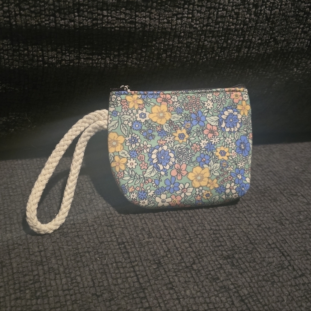 Floral Print Wristlet Pouch Coinpurse